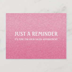 Simple Chic Pink Salon Appointment Reminder Postcard