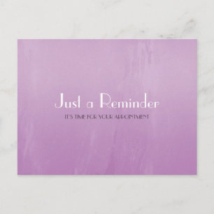 Simple Chic Purple Abstract Appointment Reminder Postcard