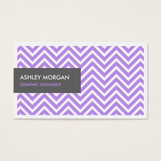 Simple Chic Purple Chevron Zigzag Profile Card
