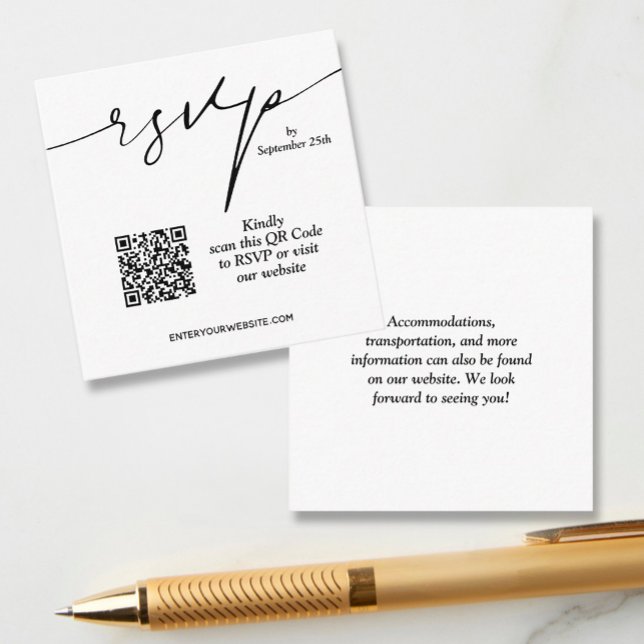 Simple Chic QR Code Wedding Enclosure Card (Creator Uploaded)