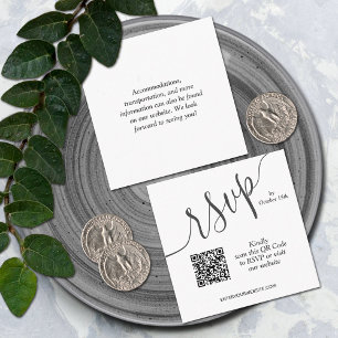 Simple Chic QR Code Wedding Enclosure Card