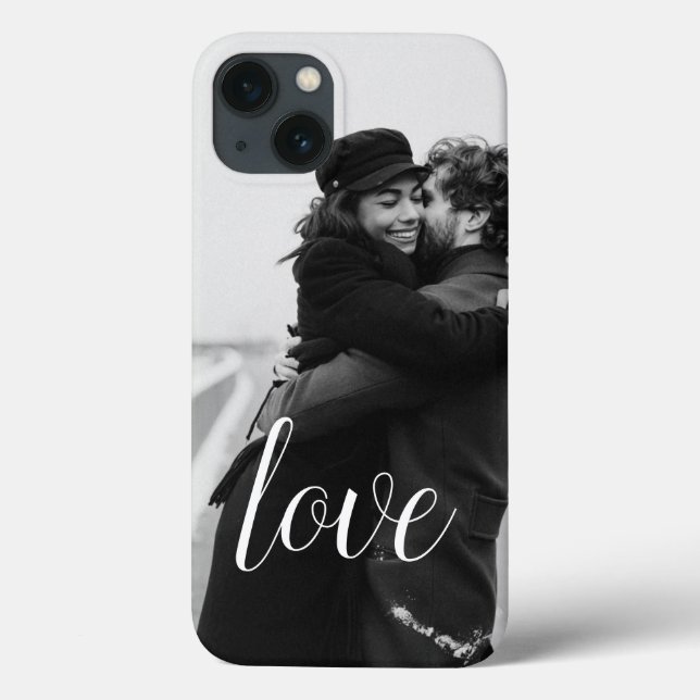Simple Chic Romantic Couple Photo Love Case-Mate iPhone Case (Back)