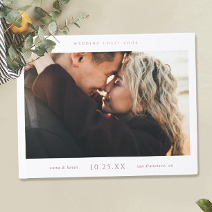 Simple Chic Rose Gold Wedding Guest Book w/ Photo
