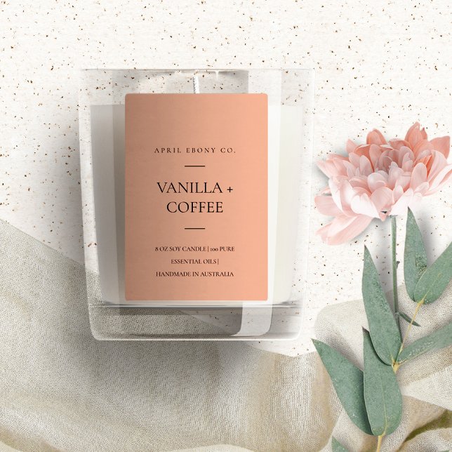 SIMPLE CHIC RUST PINK RED MINIMAL MODERN CANDLE FOOD LABEL (Creator Uploaded)