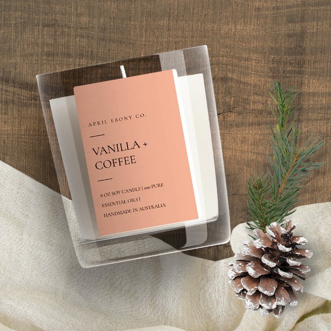 SIMPLE CHIC RUST PINK RED MINIMAL MODERN CANDLE FOOD LABEL (Creator Uploaded)