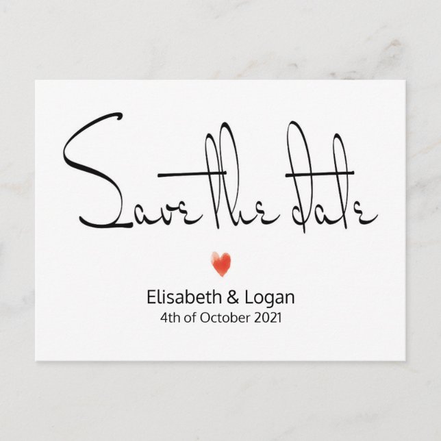 Simple, chic Save the date map Announcement Postcard (Front)