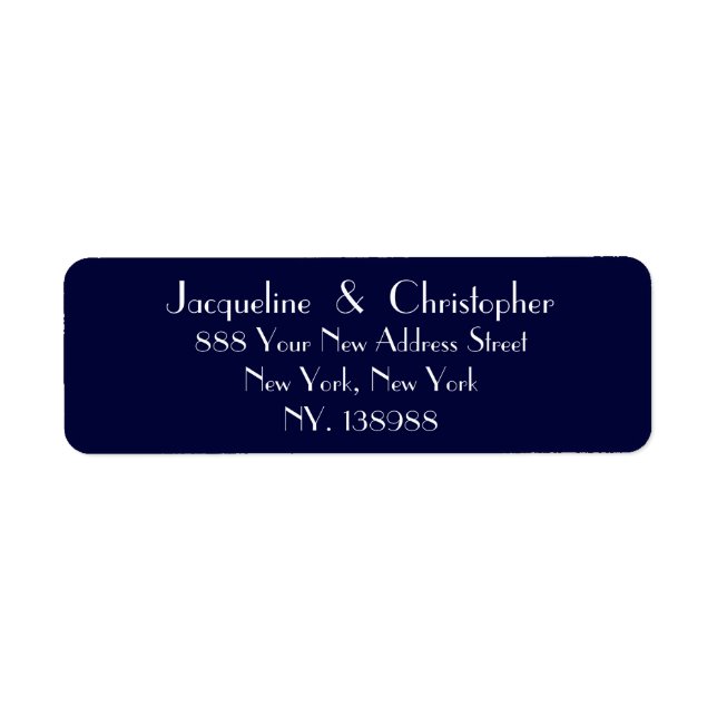 Simple Chic Script Navy Wedding Return Address (Front)