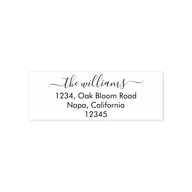 Simple Chic Script Personalised Rubber Stamp (Design)