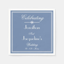 Simple Chic Script Rustic Dusty Blue Wedding Paper