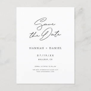 Simple Chic Script Wedding Save the Date Invitation Postcard