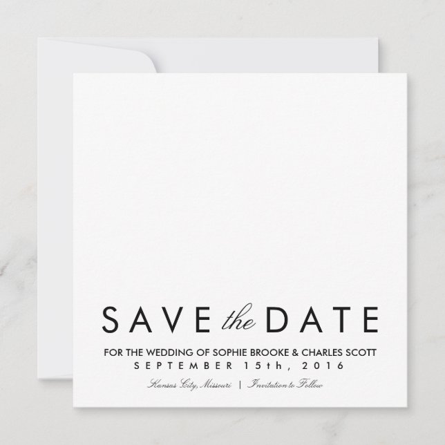 Simple Chic Square Save the Date Card Template (Front)