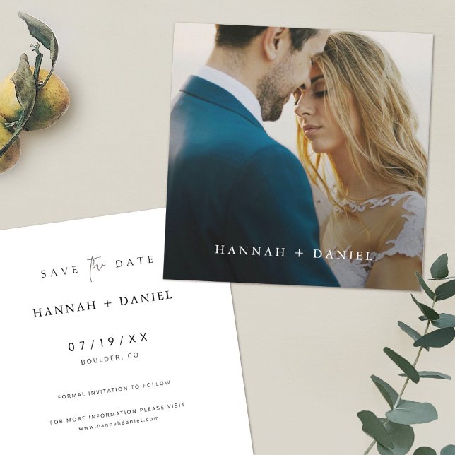 Simple Chic Square Wedding Save the Date Template (Creator Uploaded)