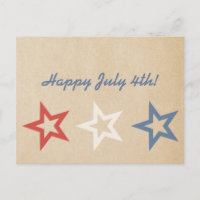 Simple Chic Stars July 4th Postcard