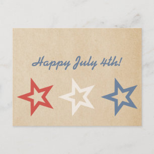 Simple Chic Stars July 4th Postcard