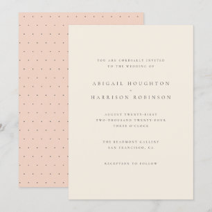 Simple Chic Typography Blush & Cream Wedding Invitation