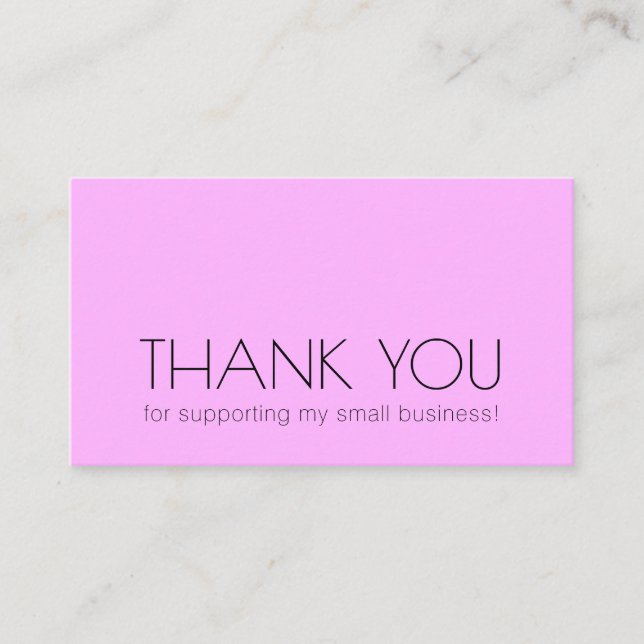 Simple Chic Typography Company Thank You Purple Business Card (Front)
