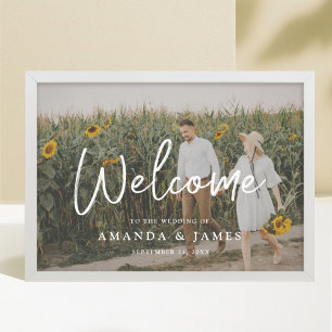 Simple Chic Typography Full Photo Wedding Welcome Poster