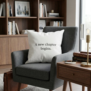 Simple chic typography modern black and white cushion
