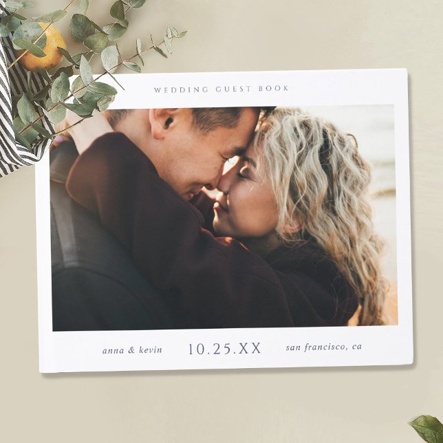 Simple Chic Wedding Guest Book with Photo (Creator Uploaded)