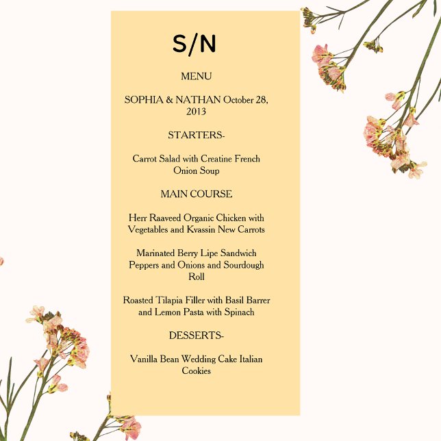 Simple Chic Wedding Menu Card | Custom Minimalist  (Creator Uploaded)