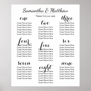 Simple & Chic Wedding (Scattered) Seating Chart