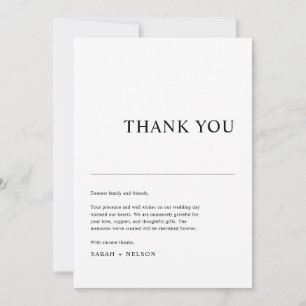 Simple Chic Wedding Table Thank You Card
