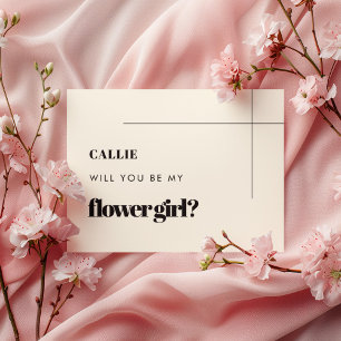 Simple chic Will you be my flower girl card