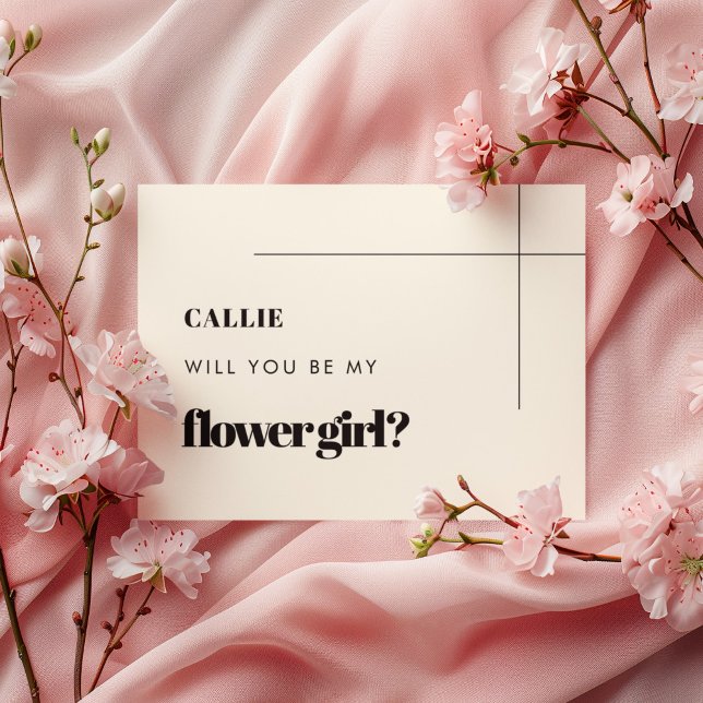 Simple chic Will you be my flower girl card (Creator Uploaded)
