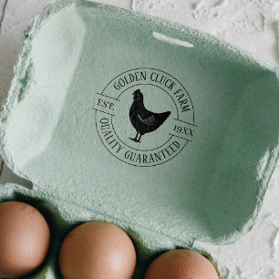 Simple Chicken Egg Business Round Self-inking Stamp