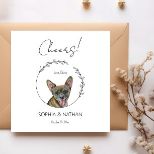 Simple Chihuahua Dog Wedding Cocktail Napkins