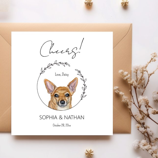 Simple Chihuahua Dog Wedding Cocktail Napkins (Creator Uploaded)