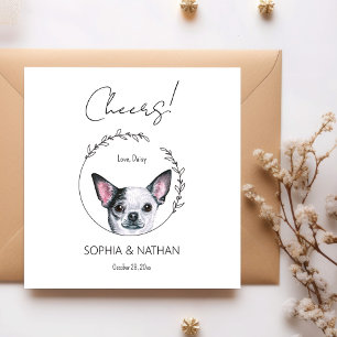 Simple Chihuahua Dog Wedding Cocktail Napkins