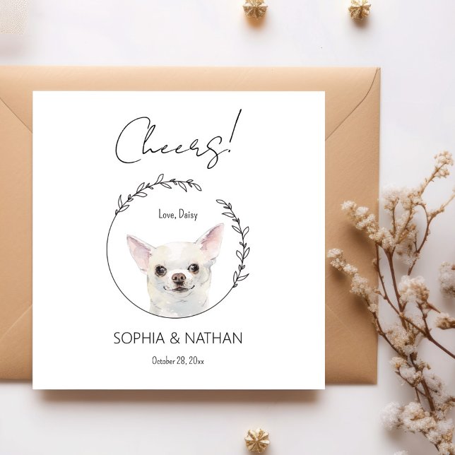 Simple Chihuahua Dog Wedding Cocktail Napkins (Creator Uploaded)