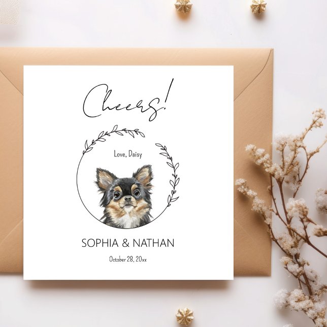 Simple Chihuahua Dog Wedding Cocktail Napkins (Creator Uploaded)