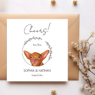 Simple Chihuahua Dog Wedding Cocktail Napkins