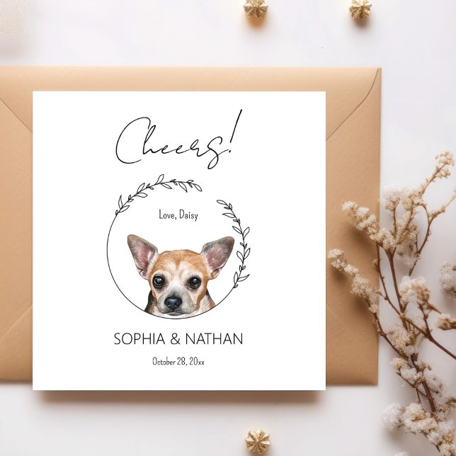 Simple Chihuahua Dog Wedding Cocktail Napkins (Creator Uploaded)
