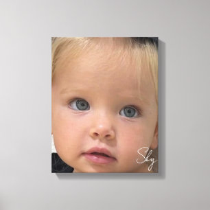 Simple Child Photo & Name Canvas Print