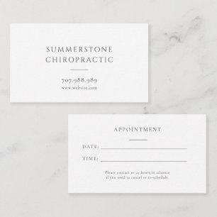 Simple Chiropractic Appointment Card