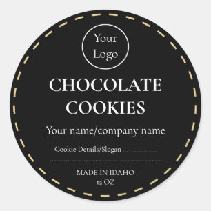Simple Chocolate Chip Cookie Sticker Custom Label