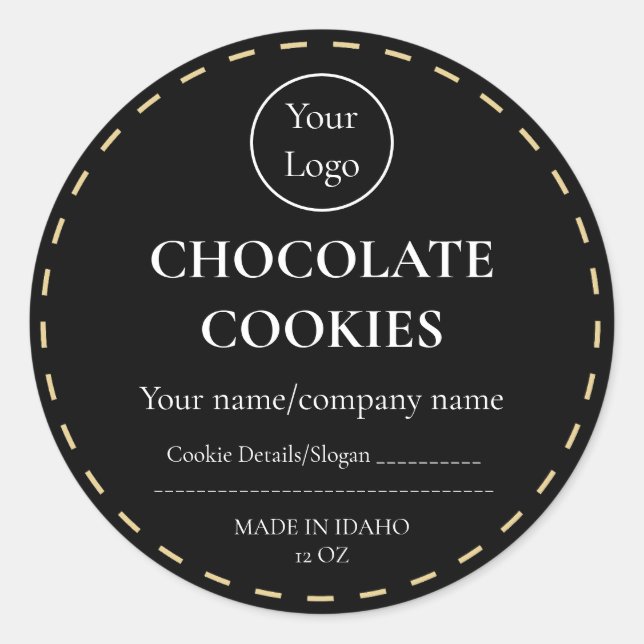 Simple Chocolate Chip Cookie Sticker Custom Label (Front)