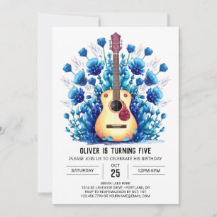  Simple Chord Guitar Boy Birthday Invitation
