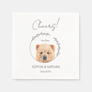 Simple Chow Chow Dog Wedding Cocktail  Napkin