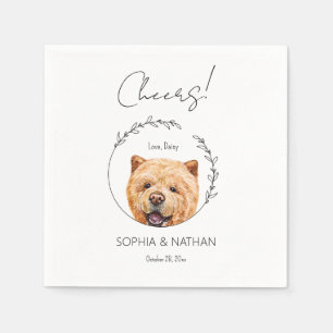 Simple Chow Chow Dog Wedding Cocktail  Napkin