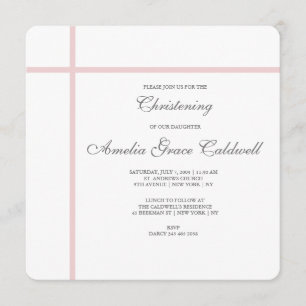 Simple christening invitation