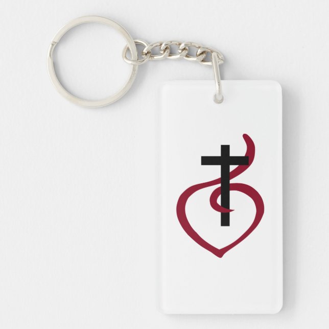 Simple Christian Cross Key Ring (Front)