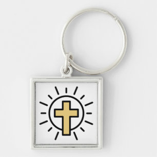 Simple Christian Cross Key Ring