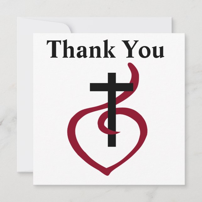 Simple Christian Cross Thank You Card (Front)