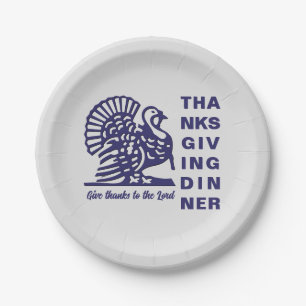 Simple Christian THANKSGIVING DINNER Paper Plate