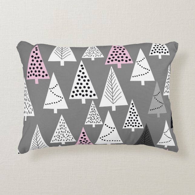 Simple Christmas: Abstract Tree Pattern Decorative Cushion (Front)