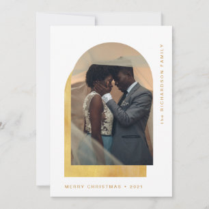 Simple Christmas Arch   Modern Two Photo Holiday Card